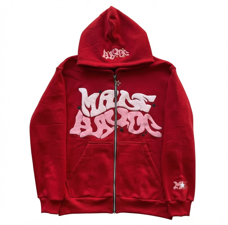 NOXEN "Made Havoc" Oversized Hoodie — Czerwony (Red)