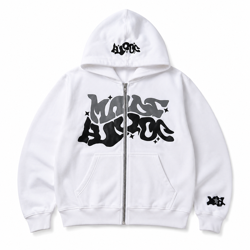 NOXEN "Made Havoc" Oversized Hoodie — White