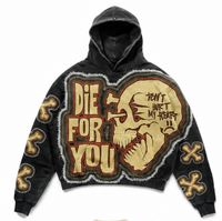Retro Skull Print Hoodie Streetwear