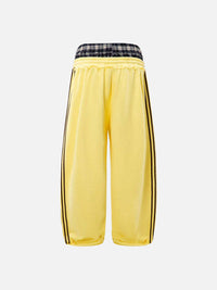 NOXEN "Retro Stripe" Wide-Leg Sweatpants — Żółty